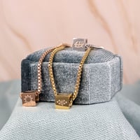 Image 1 of The cube - Bahá'í Necklace Ringstone Symbol and Greatest Name Stainless steel