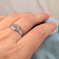 Image 3 of Hidden heart signet Baha'i Ringstone symbol ring sterling silver