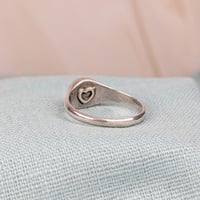 Image 2 of Hidden heart signet Baha'i Ringstone symbol ring sterling silver