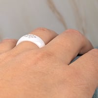 Image 3 of Joy and Love ceramic Baha'i Ringstone symbol band ring