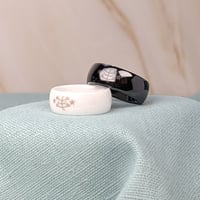 Image 1 of Joy and Love ceramic Baha'i Ringstone symbol band ring