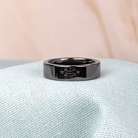 Image 1 of Unity and Love Baha'i Ringstone symbol black ceramic  band ring