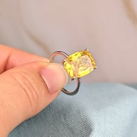 Image 3 of Illumine yellow Topaz Baha'i Ringstone symbol sterling silver ring