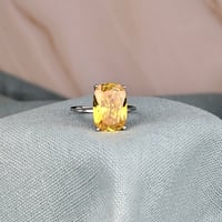 Image 2 of Illumine yellow Topaz Baha'i Ringstone symbol sterling silver ring