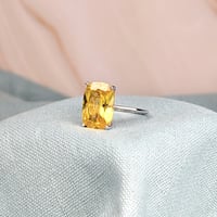 Image 1 of Illumine yellow Topaz Baha'i Ringstone symbol sterling silver ring