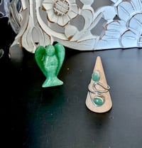 Image 1 of BAGUE AVENTURINE VERTE EN ARGENT 925 RÉGLABLE 