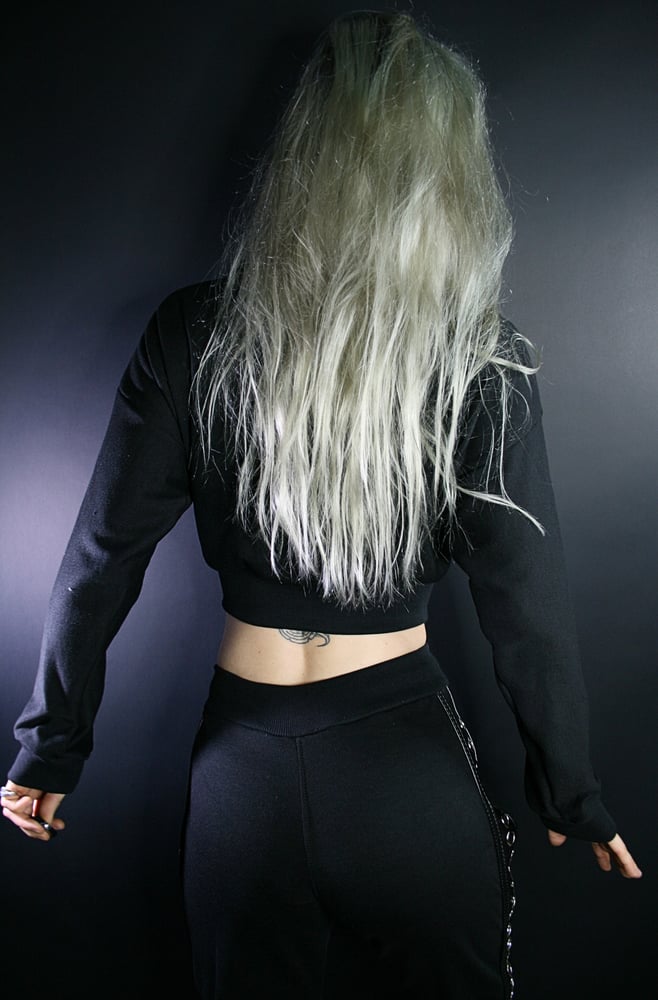 Image of CRUCIFY SILVER FLEECE LONG SLEEVE