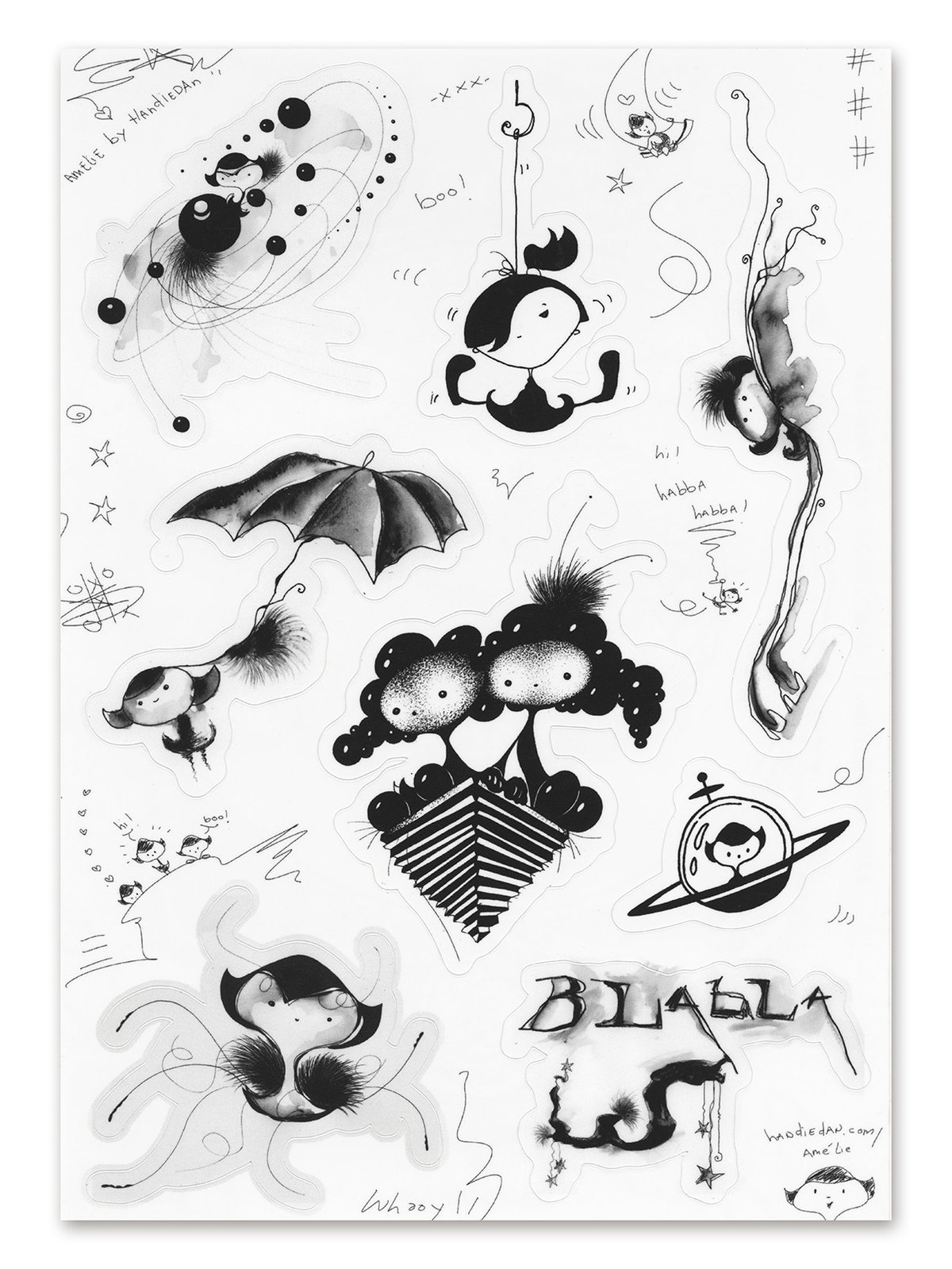 Image of AMéLIE BY HANDIEDAN <br>STICKER SHEET 2025 <br><small>AUGMENTED REALITY</small>