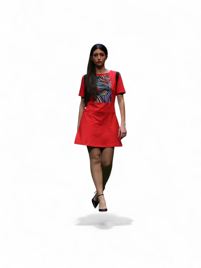 Vestido Rojo Aplique