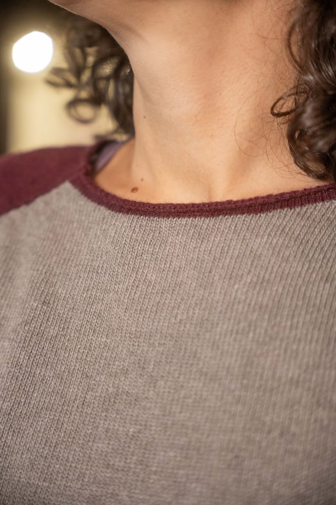 Image of Maglione BICOLOR grigio/bordeaux