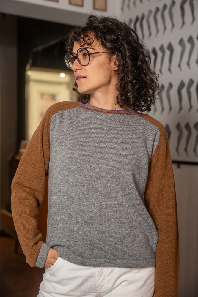 Image of Maglione BICOLOR nocciola&grigio