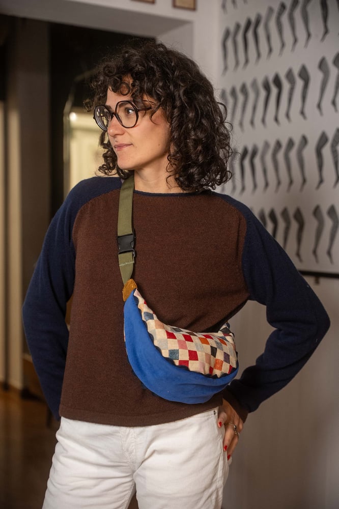 Image of Maglione BICOLOR Blu&Cioccolato