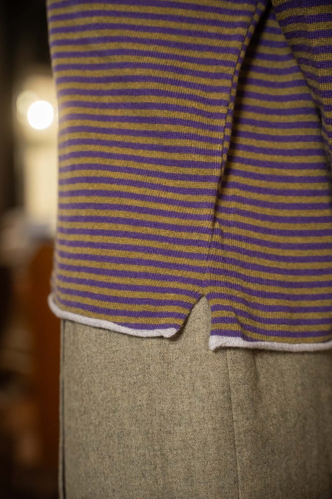 Image of Maglione TRICOLOR Viola+Pistacchio+Grigio