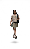 Falda beige bolsillos
