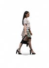 Falda beige bolsillos