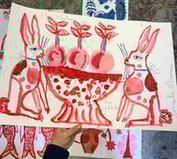 Image 2 of Large Painted drawings / 40 x 62 cm 