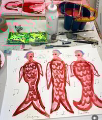 Image 4 of Large Painted drawings / 40 x 62 cm 
