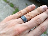 Image 2 of Custom Stainless Steel Ring - Hammered Finish