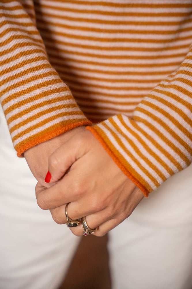 Image of Maglione TRICOLOR Zucca+Rosa+Arancio