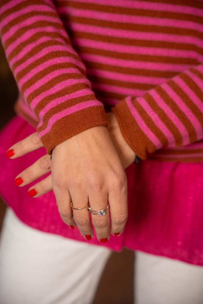 Image of Maglione a righe Fucsia&Zucca
