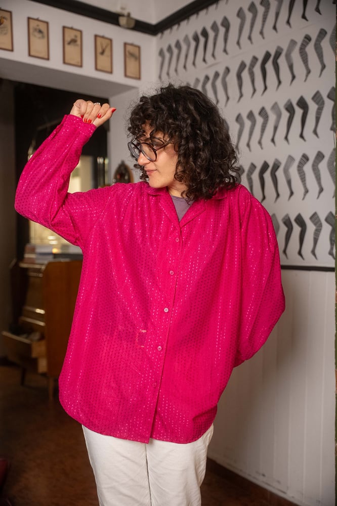Image of Camicia fucsia pois