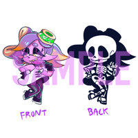 Image 3 of (PREORDER)Glow-in-the-dark Squid Sisters keychains 