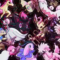 Image 1 of [CHARITY] Pink Pokemon Stickers & Keychains