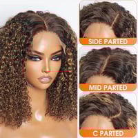 Image 1 of P2/30 Kinky Curly 5x5 Closure 200 Density wig