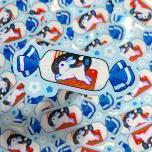 Image of GLITTER White Bunny Candy STICKER