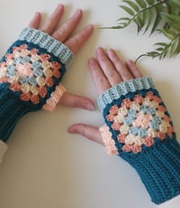 Image 3 of Granny Square Fingerless Mitts 
