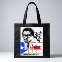 Image 1 of Limited Edition Bad Bunny Super Bowl PR Flag Black Tote