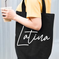 Image 2 of Modern “LATINA” Canvas Tote
