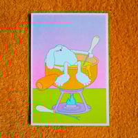 Image 1 of Fondue - Riso postcard 