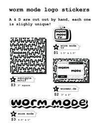 worm mode logo stickers
