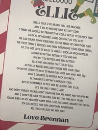 Image 8 of Elf on a shelf rhyming letter/card