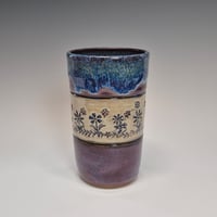 Image 3 of 14oz. Tumbler, Peaceful Posies, Huckleberry purple
