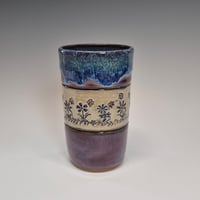 Image 4 of 14oz. Tumbler, Peaceful Posies, Huckleberry purple