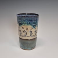 Image 2 of 14oz. Tumbler, Peaceful Posies, Lichen green