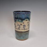 Image 3 of 14oz. Tumbler, Peaceful Posies, Lichen green