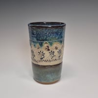 Image 4 of 14oz. Tumbler, Peaceful Posies, Lichen green