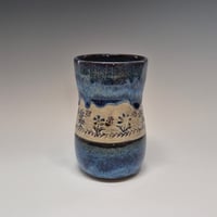 Image 3 of 14oz. Tumbler, Peaceful Posies, Bluebird Skies cobalt blue