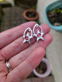 Image 6 of Starlight Studs - with Garnet 