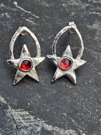 Image 9 of Starlight Studs - with Garnet 