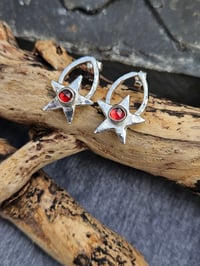 Image 7 of Starlight Studs - with Garnet 