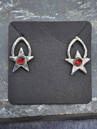 Image 4 of Starlight Studs - with Garnet 