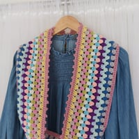 Image 3 of ‘Happy Scrappy’ Infinity Scarf Pale Rose Trim