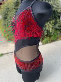 Image 3 of Black/Red Fringe Solo