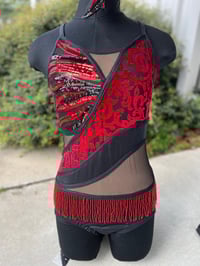 Image 1 of Black/Red Fringe Solo