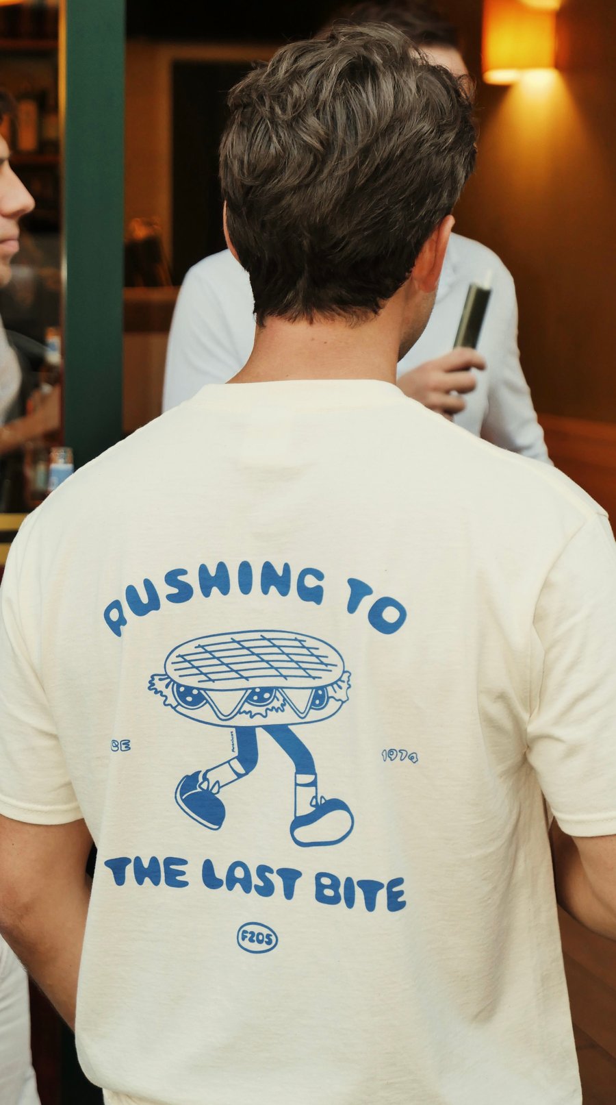 Image of RUSHING TO THE LAST BITE - WHITE CREAM