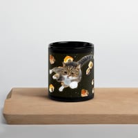 Image 1 of Sushi Cat in Space - Black Glossy Mug - 2 Size Options